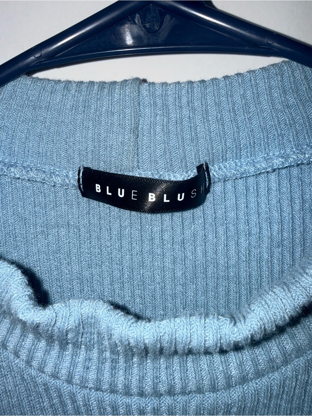 Blue Blush Baby Blue Mock Neck Bodycon Dress with Rouching - Picture 2 of 3
